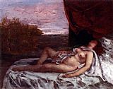 Gustave Courbet Femme Nue Endormie painting
